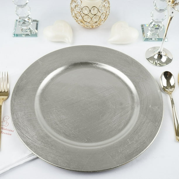 Details about / American Atelier Round Melamine 13/" Charger Plate Event Wedding Decor Silver